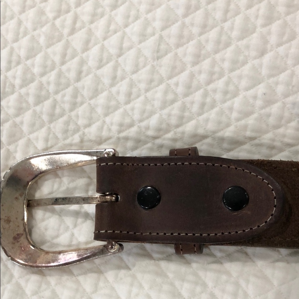 Mens Brushy Creek 1.50”Wide Leather Nylon Multicolored Woven Belt Size 40 - Picture 7 of 16